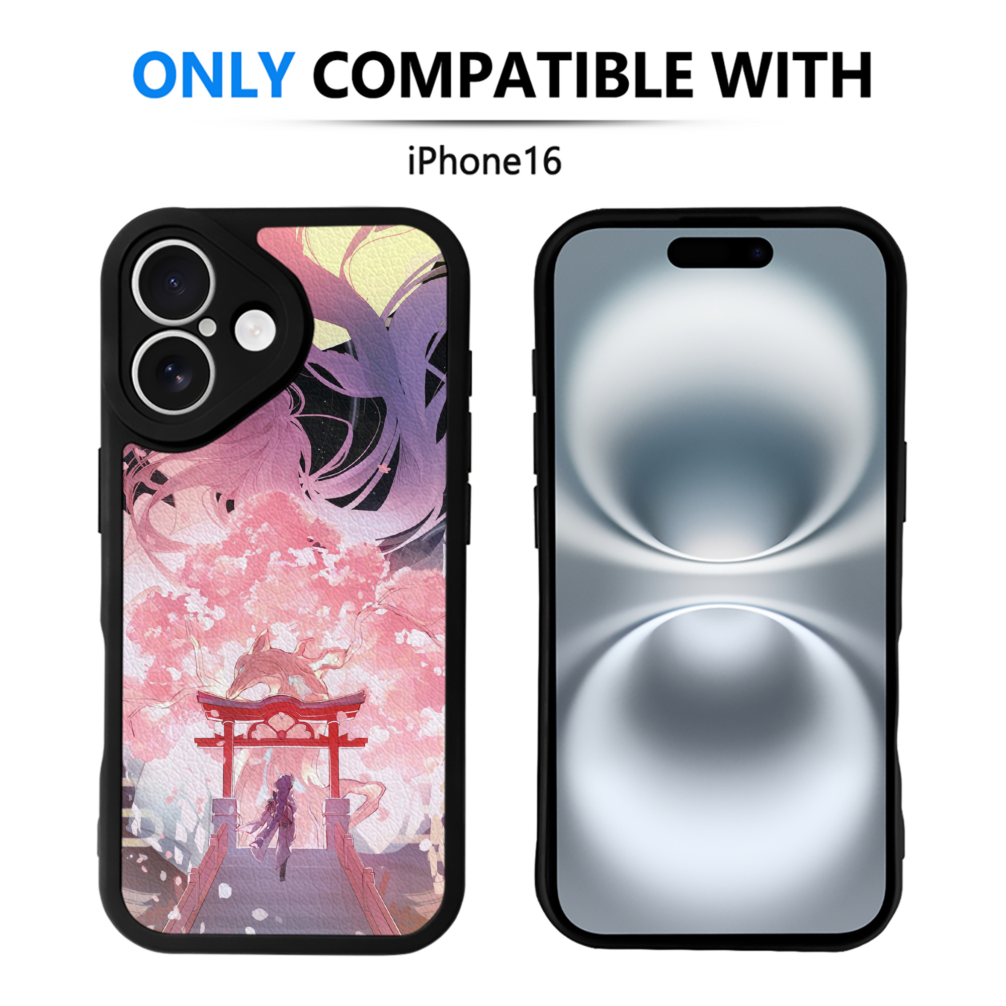 げんし神 genshin 【iPhone 16シリーズ対応】シリコンスマホケース（レザー調） 材質：シリコン